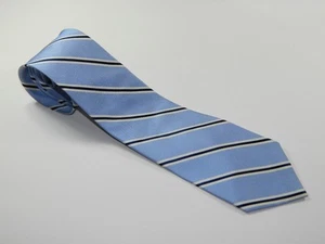 Men's MERONA from TARGET Tie Necktie BLUE WHITE REPP NARROW SLIM MADE IN USA - Picture 1 of 3