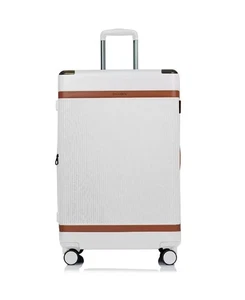 $560 CHAMPS 24" Vintage-Like Air Hardside Luggage White Medium TSA BUILT In - Picture 1 of 8