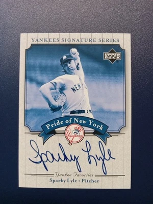 Upper Deck Yankees Signature Series 2003 PN-SL Sparky Lyle automático Yankees envío gratuito Foto 1 de 2