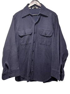 Vintage 80er Woolrich Hemd Herren Large Military Utility Navy Blau Langarm - Bild 1 von 9