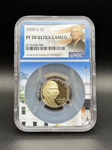 S Jefferson Nickel NGC PF70 2008 Ultra camafeo - núcleo de la Casa Blanca Jefferson Labe1 - Imagen 1 de 4