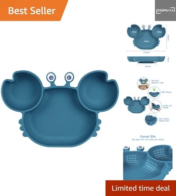 Baby Teller Silikon Rutschfest BPA-Frei Spülmaschinenfest Kinderteller - Bild 1 von 4