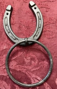 Horseshoe with Towel Ring for Western Bath Décor - Picture 1 of 5