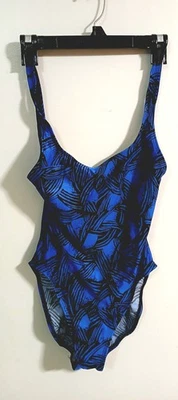 Traje de baño Cherokee vintage años 70-80 hecho en EE. UU. talla 11/12 espalda baja azul negro Foto 1 de 4