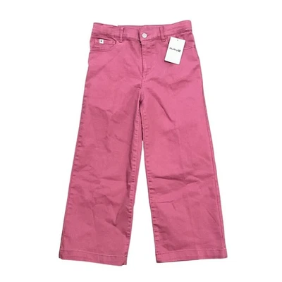 Calça jeans Hurley feminina rosa perna larga cintura alta tornozelo ajustável 12 nova com etiquetas - Imagem 1 de 4