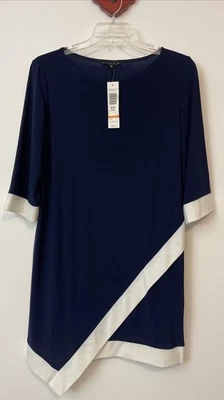 Vestido Tiana B para mujer 14p azul y blanco hasta la rodilla ligero ¡NUEVO CON ETIQUETAS! A4966 Foto 1 de 4