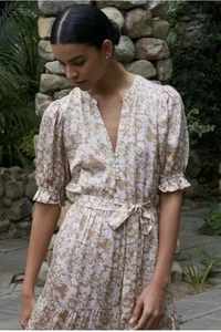 Rails Eliana Medium Midi Dress Amber Meadow Neutral Beige Summer Travel - Bild 1 von 5