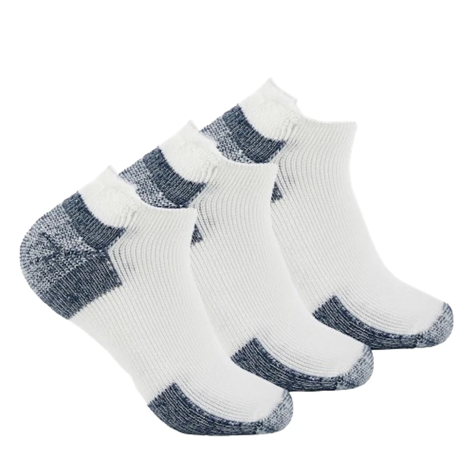 Thorlos Unisex J Running Thick Padded Rolltop Sock White Navy 3 Pack Large