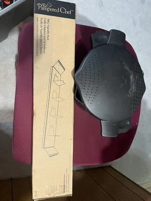 Pampered Chef BBQ Vegetable Rack 2712 NIB, Used 2 Quart Micro Microwave Steamer  - Image 1 of 3