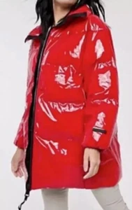 Juicy Couture Black Label Glossy Puffer Jacket Red Women's Size Medium MSRP $328 - Picture 1 of 12