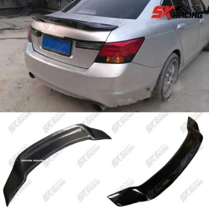 Glossy Black/Carbon Fiber Rear Trunk Spoiler Wing Fits Honda Accord Sedan 08-12 - Picture 1 of 40