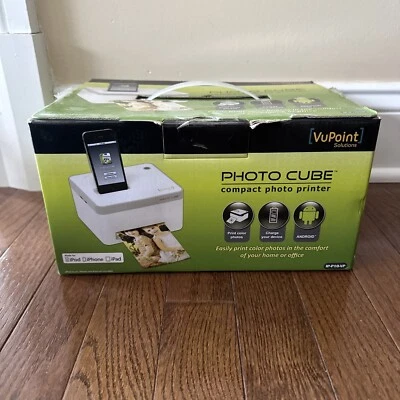 Vupoint Solutions Photo Cube Compact Printer IP-P10-VP iPod iPad iPhone Android - Image 1 of 4
