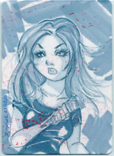 ACEO Sketch Card Buffy the Vampire Slayer & Stake Hand Drawn & Coloured Signed 