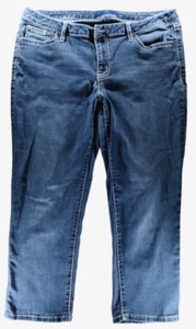 Women's Apt 9 Distressed Embroidered  Denim Blue Jeans Size 14 33W x 24L - Picture 1 of 11