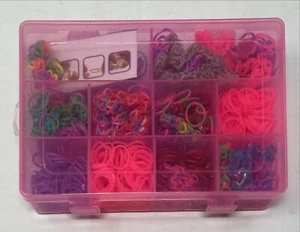 Webstuhlbänder mit Organisationsbox fluoreszierend rosa, lila, rot, Anleitung - Bild 1 von 2