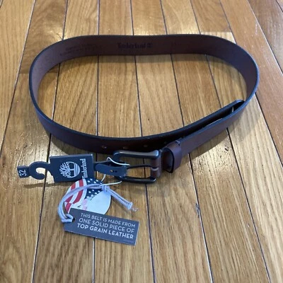 Nuevo cinturón Timberland de cuero genuino para hombre talla 33 marrón chocolate nuevo con etiquetas Foto 1 de 4