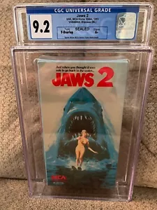 JAWS 2 1983 VHS CGC Graded 9.2 MINT SEAL GRADE A+ w/Watermarks Factory Sealed - Picture 1 of 6