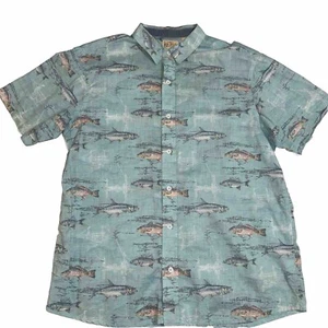 Red Head Men’s Short Sleeve Button Up Shirt Size XL With Fishing Graphic Color B - Picture 1 of 6