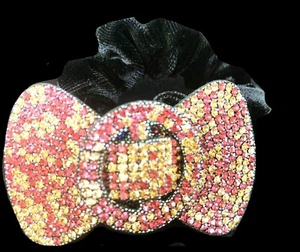 New Amber And Rose Pink Crystal Bow Scrunchie - Bild 1 von 2
