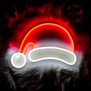Cappello di Natale LED Insegna Luminosa Neon per Casa Ufficio Decorazione Natalizia Opera D'arte Luce Notturna - Foto 1 di 3