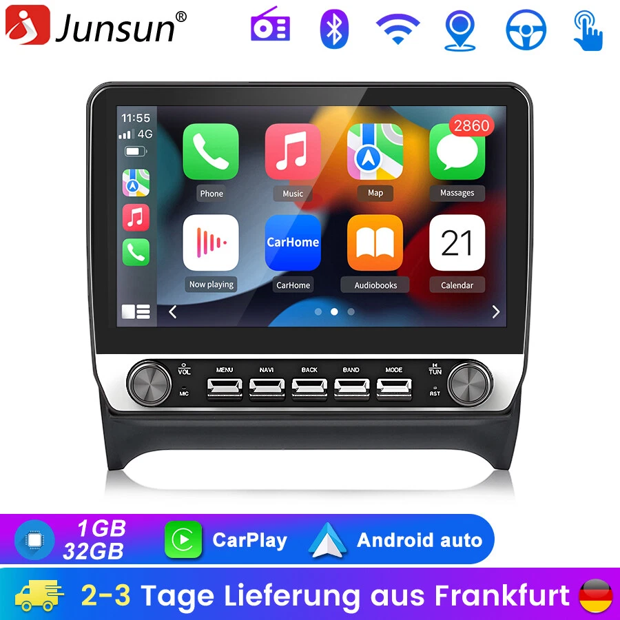 Carplay Android 14 Autoradio Für AUDI TT 2006-2014 GPS Navi WIFI BT FM USB SWC - Bild 1 von 4
