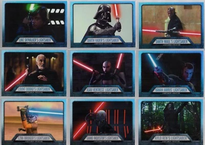 2016 Topps Star Wars Evolution Lightsaber Evolution Complete 9 Card Set #EL1-9 - Image 1 of 2