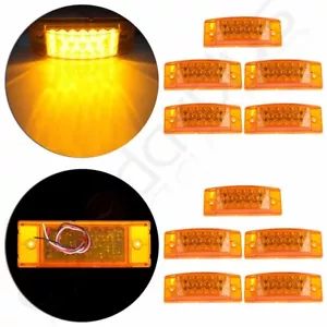 10pcs Amber 6" Rectangular Side Marker/Turn Signal Trailer Lights 20 LED Sealed - Picture 1 of 9