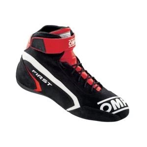 Rally Race Racing Shoes OMP FIRST SHOES (FIA Approved) black/red - size 44 - Picture 1 of 1