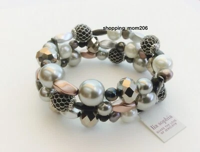 Pulsera Lia Sophia "Katie" Perlas de Agua Dulce, Perlas de Vidrio y Cuentas Multi-Hebra Foto 1 de 2