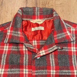 Vintage Botany Shirt Mens Small Loop Collar Ivy Flannel Cruiser Wool Vtg 50s 60s - Picture 1 of 22