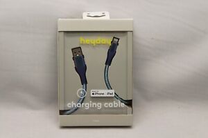 USB-A Charging Cable for iPhone/iPad, Braided, Whimsical Blue, heyday