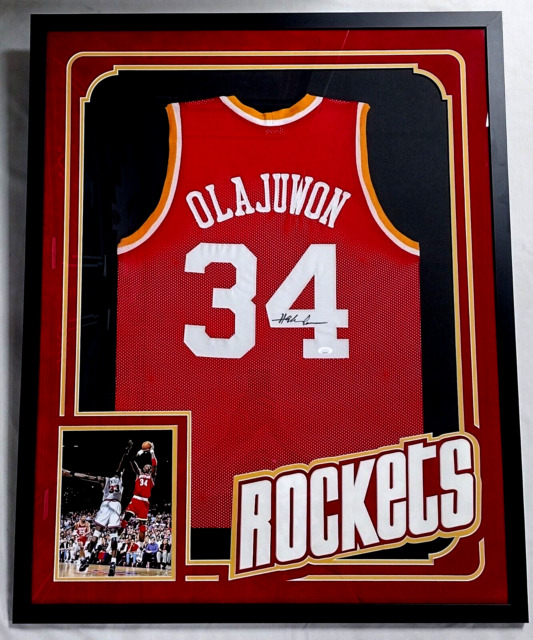 Hakeem Olajuwon White Houston Rockets Autographed Mitchell & Ness 1996-97  Swingman Jersey with NBA Top 75 Inscription