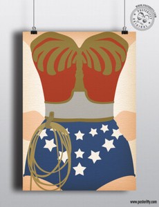 WONDER WOMAN - Minimalist Torso Poster, Minimal Print Costume Lynda Carter Art