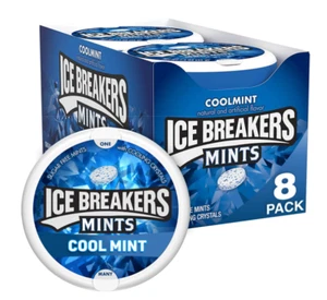 ICE BREAKERS Coolmint Sugar Free Breath Mints, 1.5 oz Tins (8 Count) - Picture 1 of 2