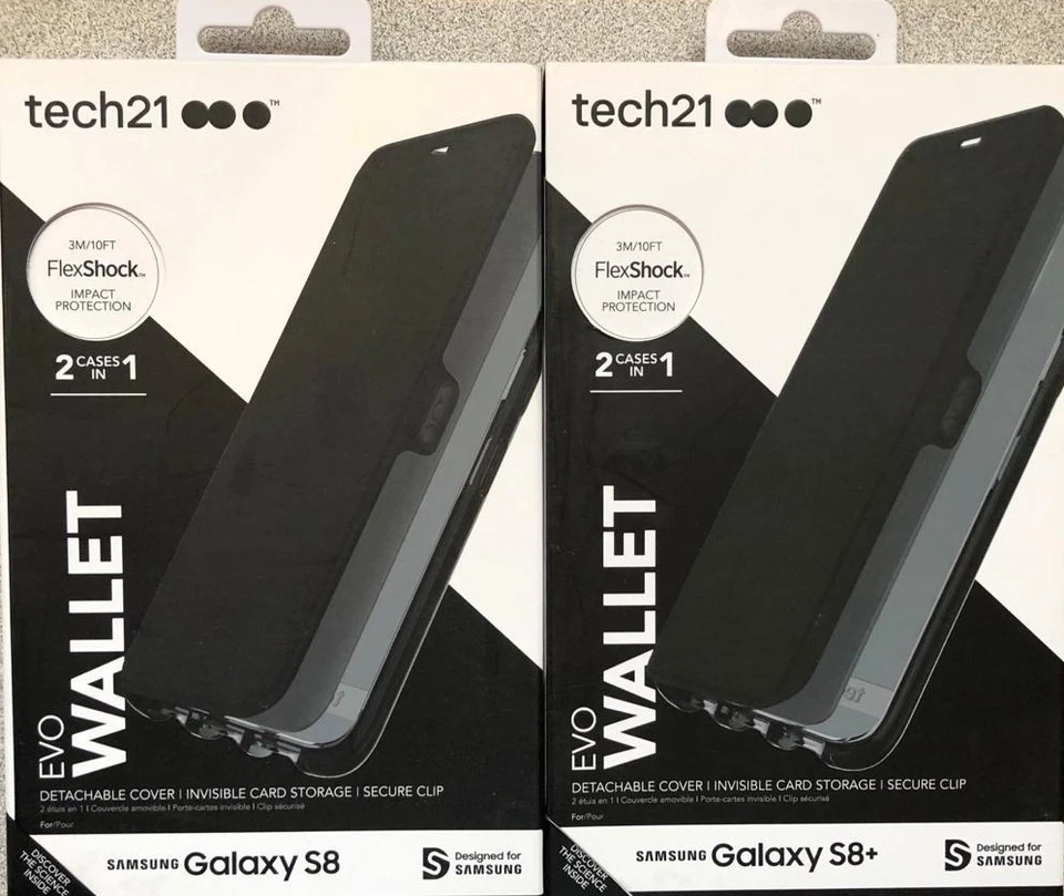 Brand New Original Tech21 Evo Wallet Cover Case for Samsung Galaxy S8 - Black -! - Image 1 of 1