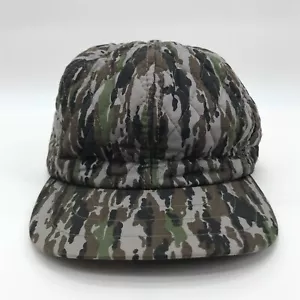 Vintage Hat Cap XL Camo Camouflage Green Brown Quilted Ear Flaps Hunting Outdoor - Picture 1 of 11