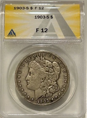 1903 S Morgan Silver Dollar ANACS F12 Tough Date Morgan/Nice Original Patina - Image 1 of 4