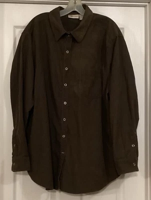 Vintage Faded Glory Size 26W/28W Woman’s Corduroy Long Sleeve Snap,Button Shirt - Image 1 of 4