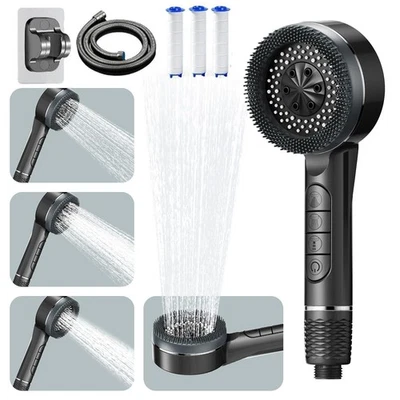 Wassersparender Duschkopf Anti-Kalk-Handbrause mit Filter Hochdruck-Duschkopf - Bild 1 von 4