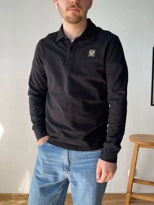 Polo de manga comprida preta de algodão BELSTAFF tamanho M - Imagem 1 de 4