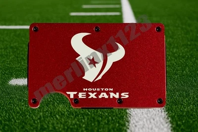 Cartera delgada HHS Texans delgada de metal con bloqueo RFID grabada con láser Houston Foto 1 de 4