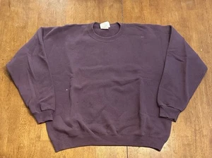 Vintage 90s Blank Crewneck Sweatshirt XL Purple Lee - Picture 1 of 7