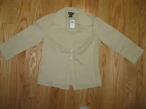 Camicia donna Misses blusa cotone grande L piccola S cotone beige bagnato foca NUOVA - Foto 1 di 5