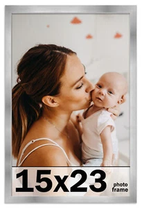 15x23 Frame Stainless Steel Silver Picture Frame Photo Frame UV Acrylic - Picture 1 of 9