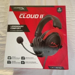 HyperX Cloud II Wired Gaming Headset Works W/ PC PS5 PS4 Xbox Series X Red NEW - Picture 1 of 1