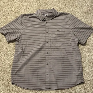 REI CO-OP Shirt Mens XL Brown Stripes Short Sleeve Button Up Lightweight - Picture 1 of 5