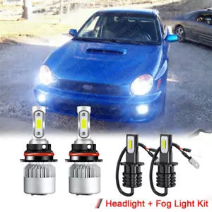 For Subaru Impreza 2002 2003 6000K LED Headlight High Low + Fog Lights Bulbs 4pc - Picture 1 of 12