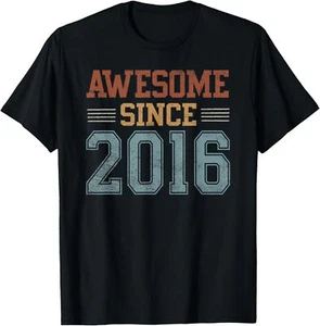 Awesome Since 2016 9th Birthday 9 Year Old Boy Girl T-Shirt Hoodie - Picture 1 of 15