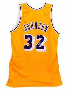 Magic Johnson signierte Lakers gelbes Trikot PSA/DNA COA Autogramm Gold Los Angeles - Bild 1 von 1