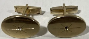 Vintage Atomic 60s Gold Tone Starburst Mid Century Cuff Links Mens. Pl1 - Picture 1 of 1